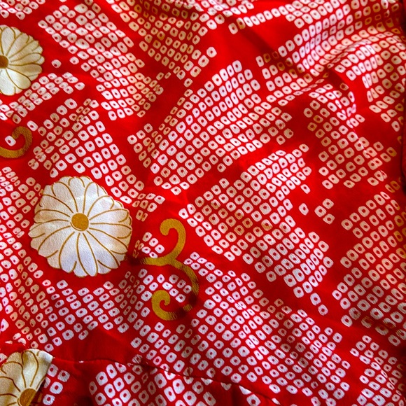 Leifsdottir Anthropologie 100% silk red white and gold floral tank size small - Picture 3 of 4